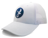 Trucker Hat - White/White w/ Navy Icon from Talon Golf LLC