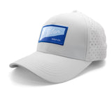"Fade to Blue" White Talon Performance Hat w/ Split Logo from Talon Golf LLC