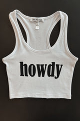 Howdy Fitted Cropped Rodeo Tank Top from Amazing Lace