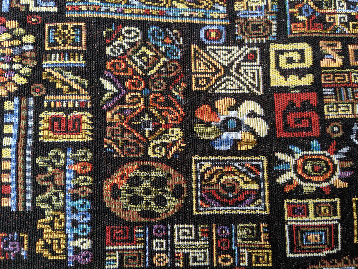 DaDa Bedding Set of 4-Pieces Ethnic Ornaments Geometric Black Tapestry Dining Placemats 13” x 19” (18118) from DaDalogy Bedding Collection