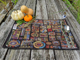 DaDa Bedding Set of 4-Pieces Ethnic Ornaments Geometric Black Tapestry Dining Placemats 13” x 19” (18118) from DaDalogy Bedding Collection