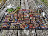 DaDa Bedding Set of 4-Pieces Ethnic Ornaments Geometric Black Tapestry Dining Placemats 13” x 19” (18118) from DaDalogy Bedding Collection