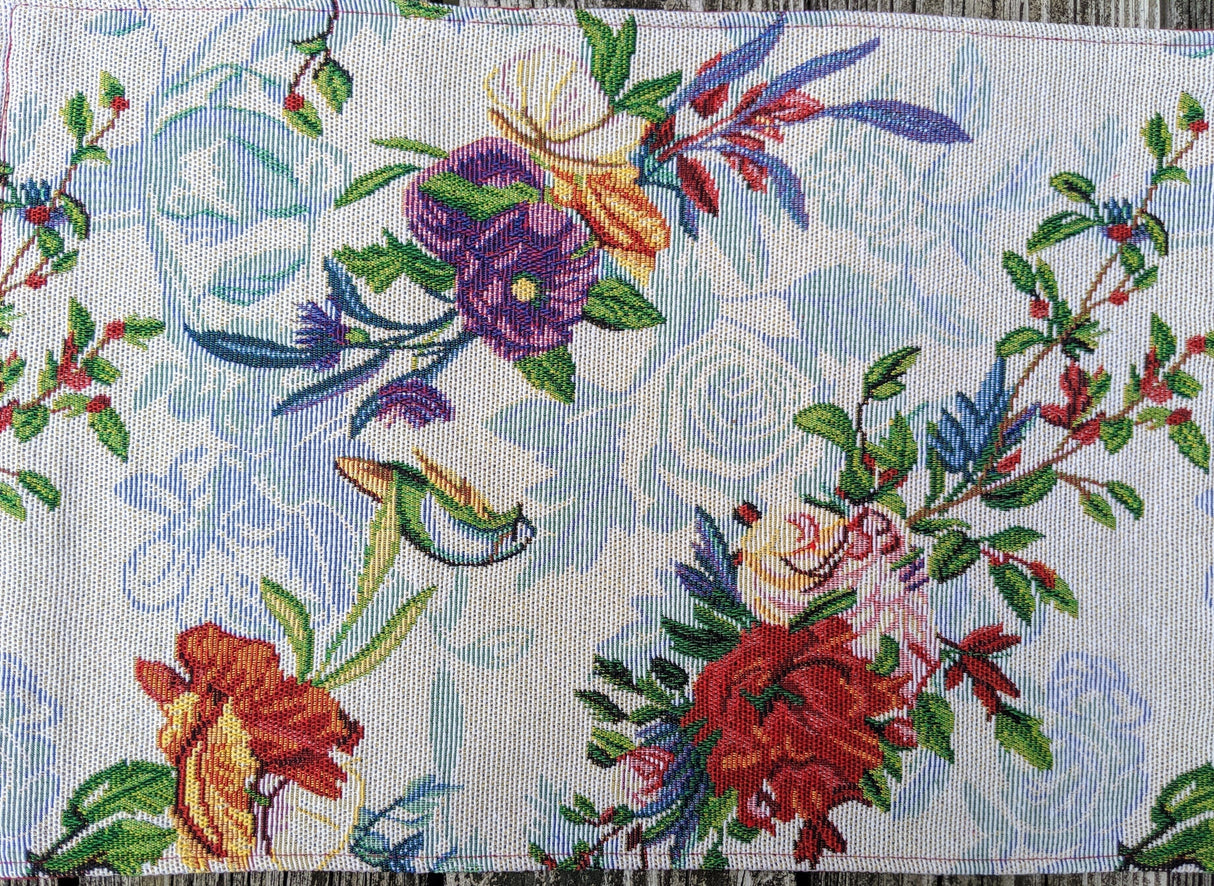 DaDa Bedding Set of 4-Pieces Tropical Sky Blue Birds Floral Tapestry Dining Table Placemats 13” x 19” (18116) from DaDalogy Bedding Collection
