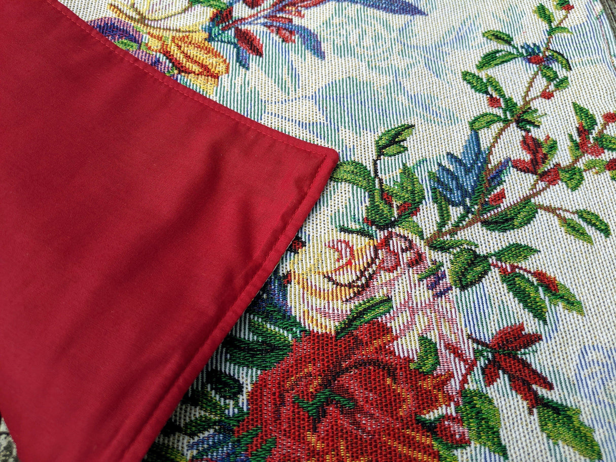 DaDa Bedding Set of 4-Pieces Tropical Sky Blue Birds Floral Tapestry Dining Table Placemats 13” x 19” (18116) from DaDalogy Bedding Collection