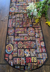 DaDa Bedding Ethnic Ornaments Geometric Black Elegant Woven Tapestry Dining Table Runner (18118) from DaDalogy Bedding Collection