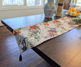 DaDa Bedding Floral Roses Tropical Paradise Birds Woven Tapestry Dining Table Runner (18116) from DaDalogy Bedding Collection