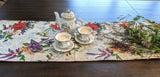 DaDa Bedding Floral Roses Tropical Paradise Birds Woven Tapestry Dining Table Runner (18116) from DaDalogy Bedding Collection