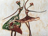 Tache Abstract Art Ballet Dancers Afghan Tapestry Throw Blanket with Fringe (2500)