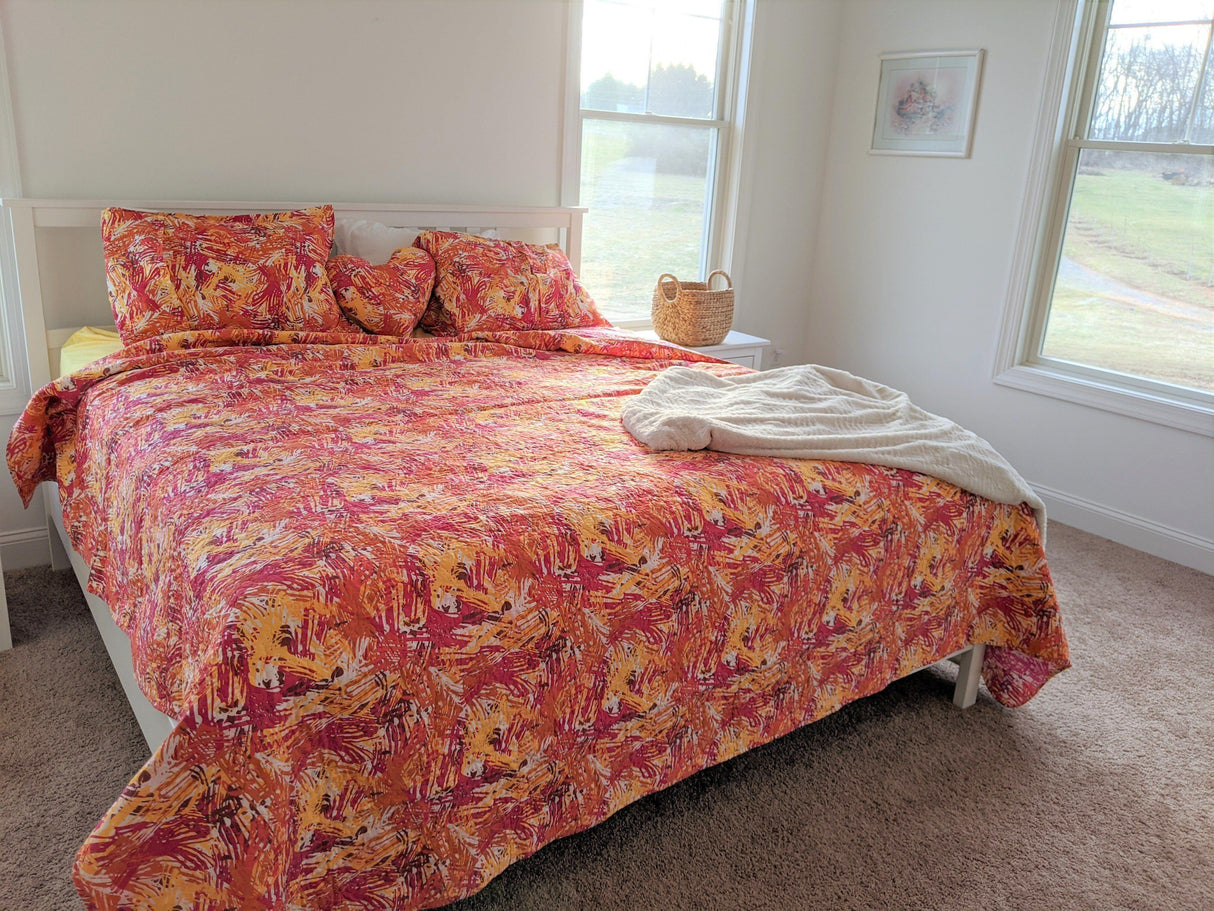 DaDa Bedding Lovely Pop of Colors Lightweight Reversible Quilted Bedspread Set (KBJ1625) from DaDalogy Bedding Collection