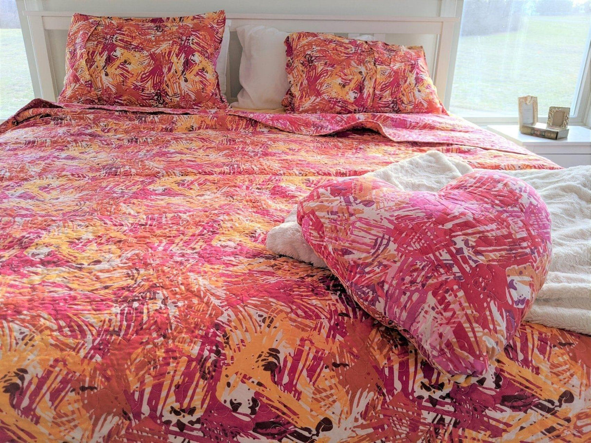 DaDa Bedding Lovely Pop of Colors Lightweight Reversible Quilted Bedspread Set (KBJ1625) from DaDalogy Bedding Collection