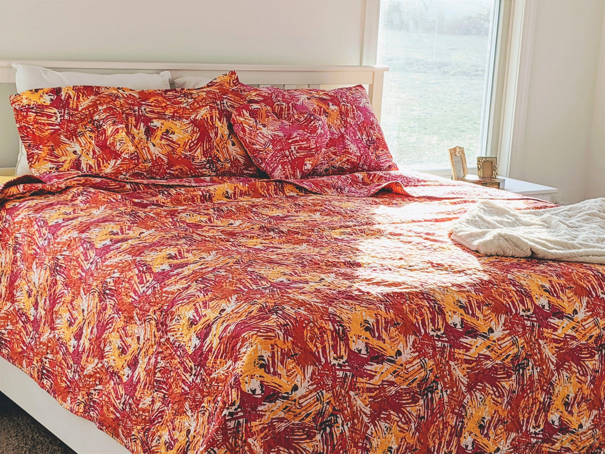 DaDa Bedding Lovely Pop of Colors Lightweight Reversible Quilted Bedspread Set (KBJ1625) from DaDalogy Bedding Collection
