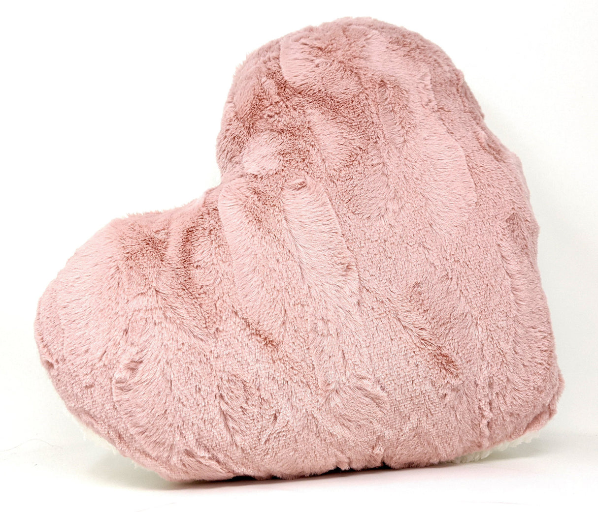 Tache Faux Fur Pink White Heart Shape Throw Pillow (#7) from Tache Home Fashion
