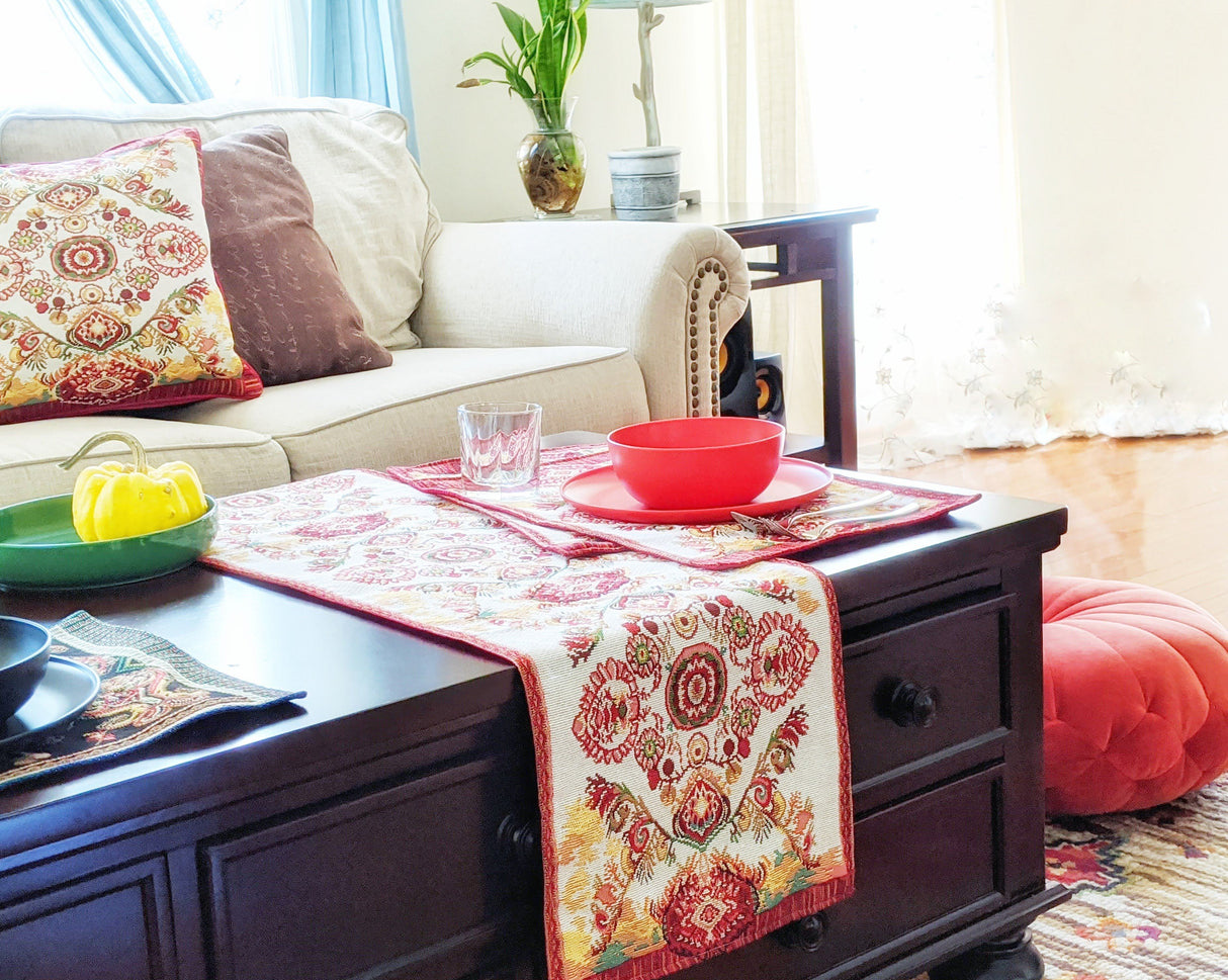 Tache Elegant Burgundy Ornate Paisley Woven Tapestry Throw Pillow Cover (18194) from Tache Home Fashion