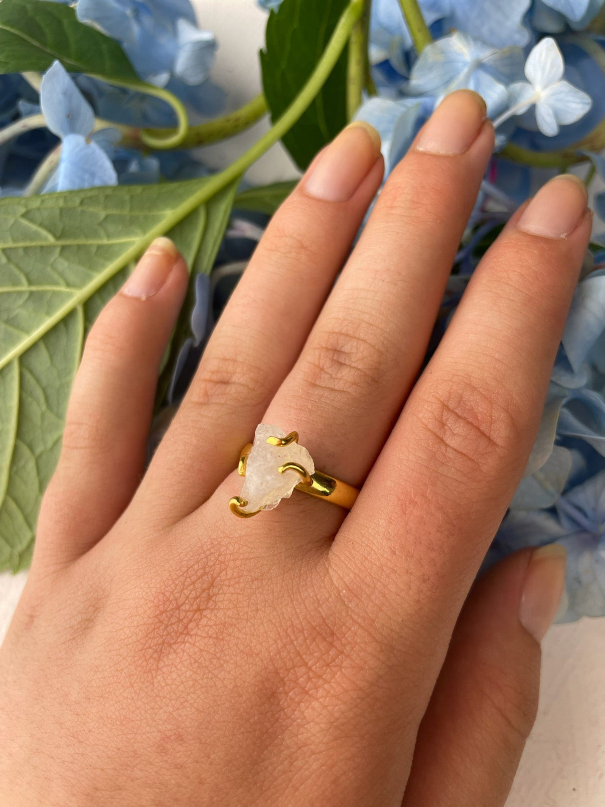Raw Moonstone Prong Ring from Ash & Rose
