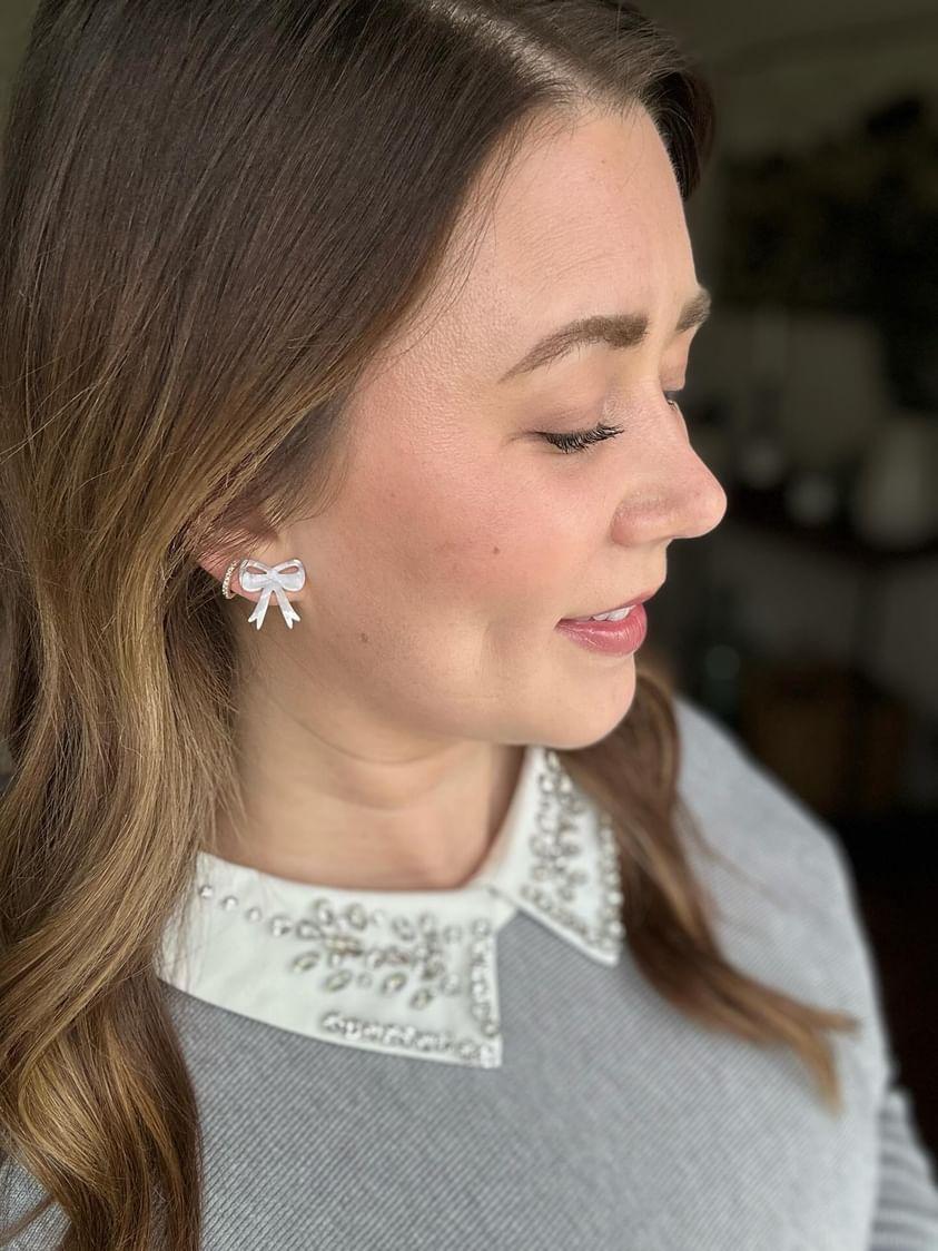 Bow Studs - White from Spiffy & Splendid