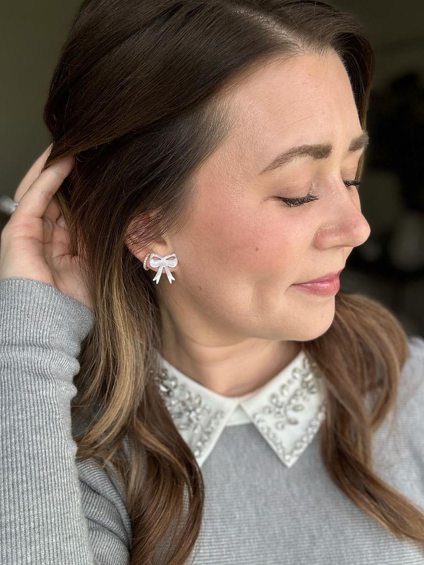 Bow Studs - White from Spiffy & Splendid
