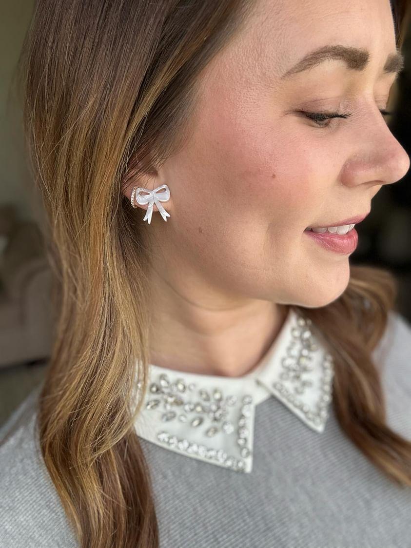 Bow Studs - White from Spiffy & Splendid