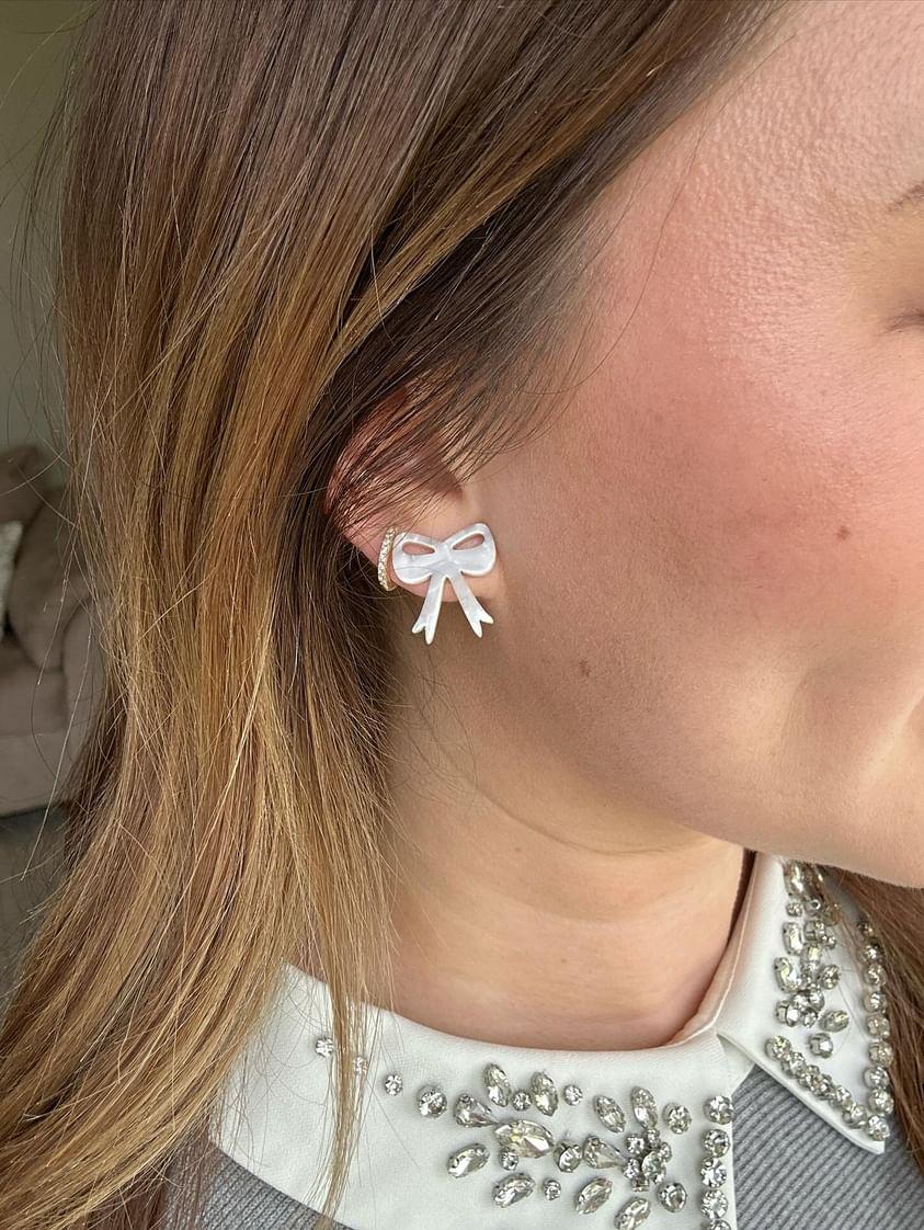Bow Studs - White from Spiffy & Splendid