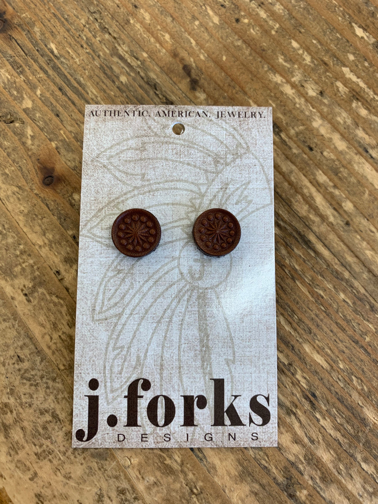 15811 Leather Stud Earrings