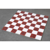 Borderless Marble Stone 15'' Luxury Chess Board - Red and White stone From Royal Chess Mall