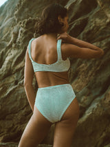 BALBOA BIKINI TOP - GREEN STRIPED From ELYSIIAN