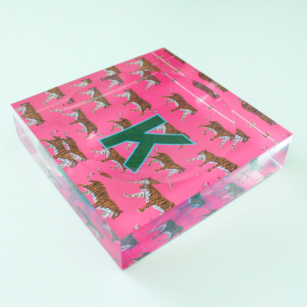 Catchall Tray - Single Initial Tiger Pink -  from CB Studio