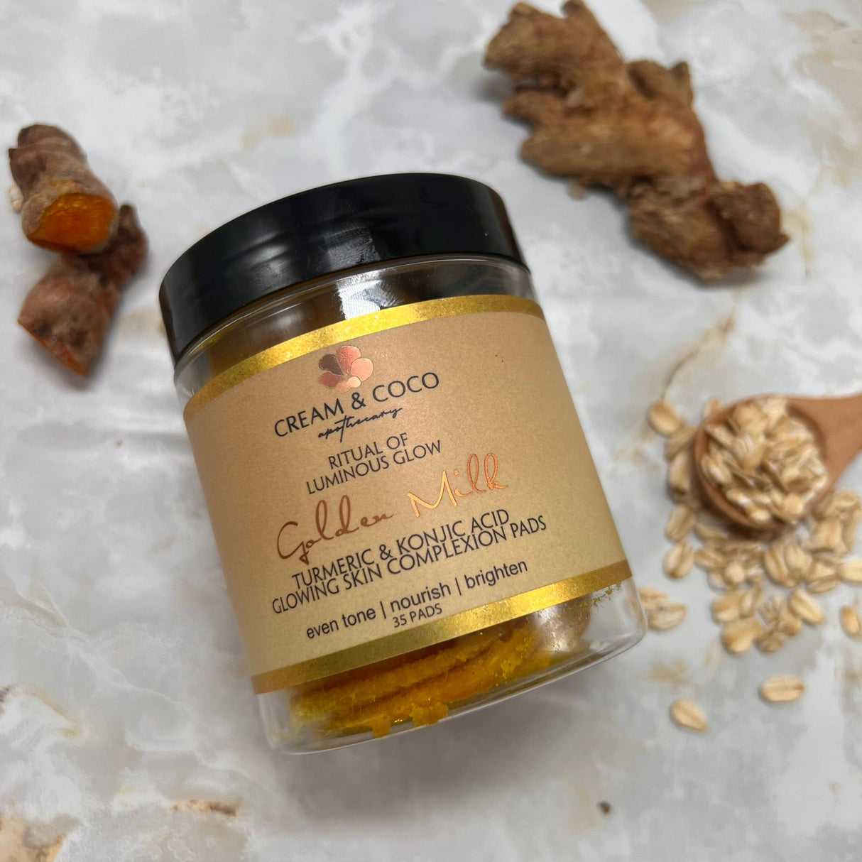 Turmeric & Kojic Acid Glowing Skin Complexion Pads from Cream & Coco Skincare