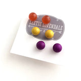 Ancient Gems 8mm Vintage Lucite Triple Stud Earrings Set from Leetie Lovendale