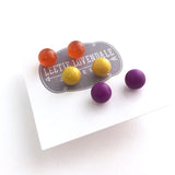 Ancient Gems 8mm Vintage Lucite Triple Stud Earrings Set from Leetie Lovendale