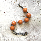 Butternut Orange Lucite Bubble Stations Bracelet from Leetie Lovendale