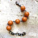 Butternut Orange Lucite Bubble Stations Bracelet from Leetie Lovendale