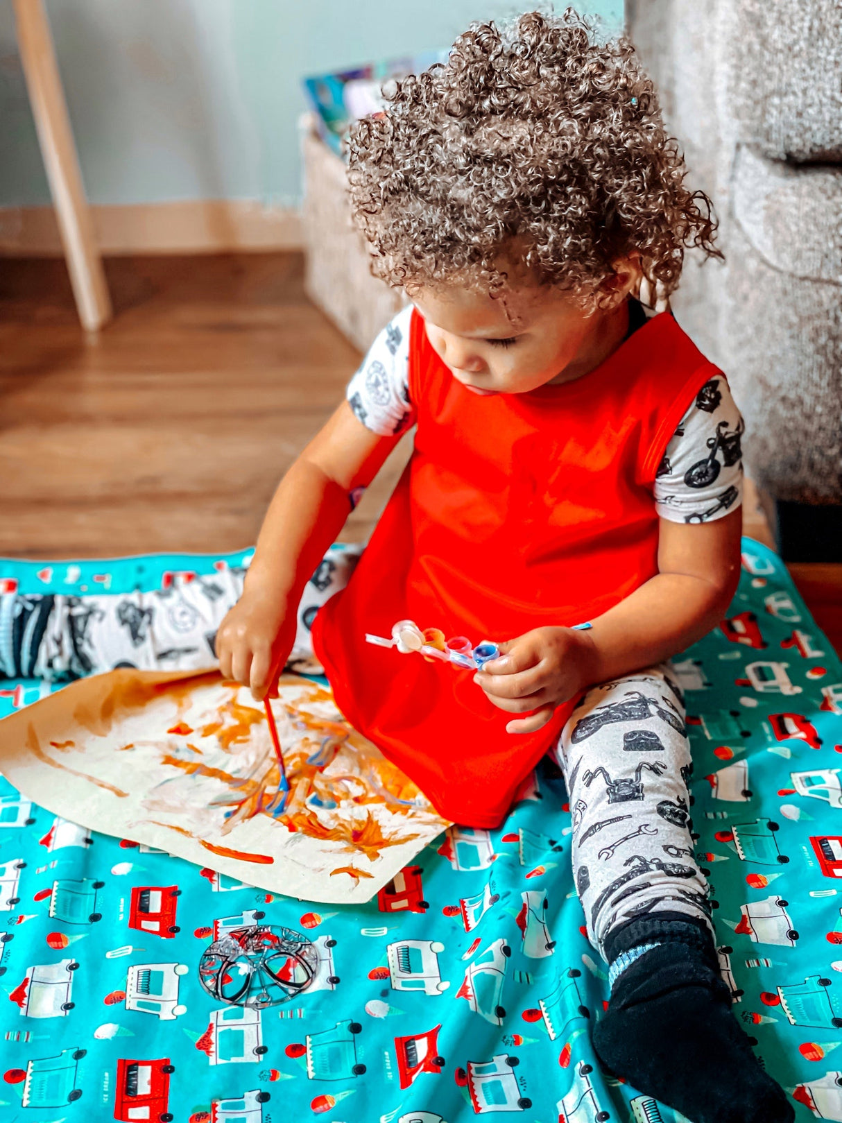 Ice Cream Truck Splash Mat - A Waterproof Catch-All for Highchair Spills and More! from BapronBaby