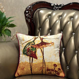 Tache Abstract Ballerina Art Golden Beige Woven Tapestry Throw Pillow Cover (18110) from Tache Home Fashion