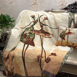 Tache Abstract Ballerina Art Golden Beige Woven Tapestry Throw Pillow Cover (18110) from Tache Home Fashion