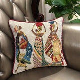 DaDa Bedding Dancing Women African Dreams Tapestry Throw Pillow Covers 16" x 16" from DaDalogy Bedding Collection