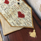 Tache Romantic I Love You Valentine’s Beige Woven Tapestry Table Runner (18111)