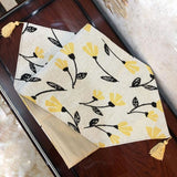 DaDa Bedding Yellow Fleur Floral Garden Woven Tapestry Dining Table Runner (18112) from DaDalogy Bedding Collection