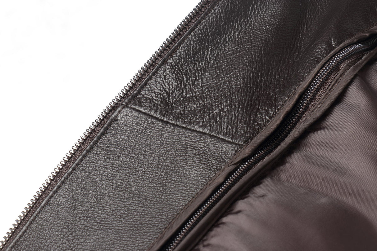 REED Men's American Style Bomber Genuine Leather Jacket - Imported from Reed Leather