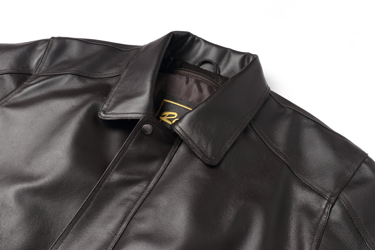 REED Men's American Style Bomber Genuine Leather Jacket - Imported from Reed Leather