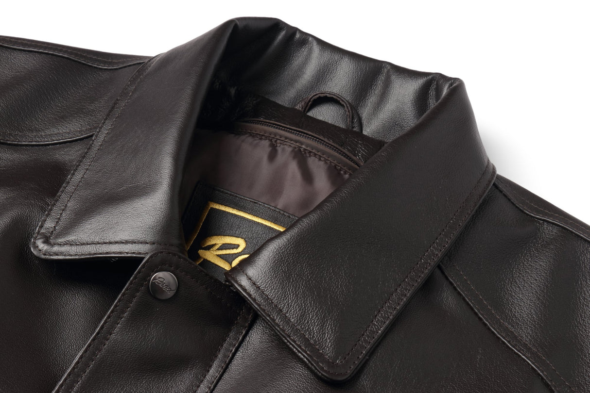 REED Men's American Style Bomber Genuine Leather Jacket - Imported from Reed Leather