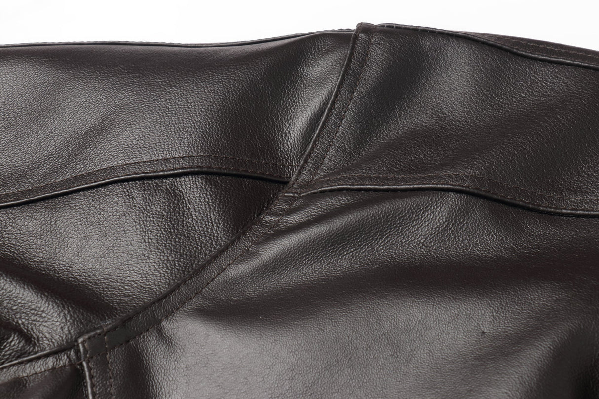 REED Men's American Style Bomber Genuine Leather Jacket - Imported from Reed Leather