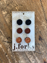 15811 Leather Stud Earrings 3 Pack from J.Forks Designs
