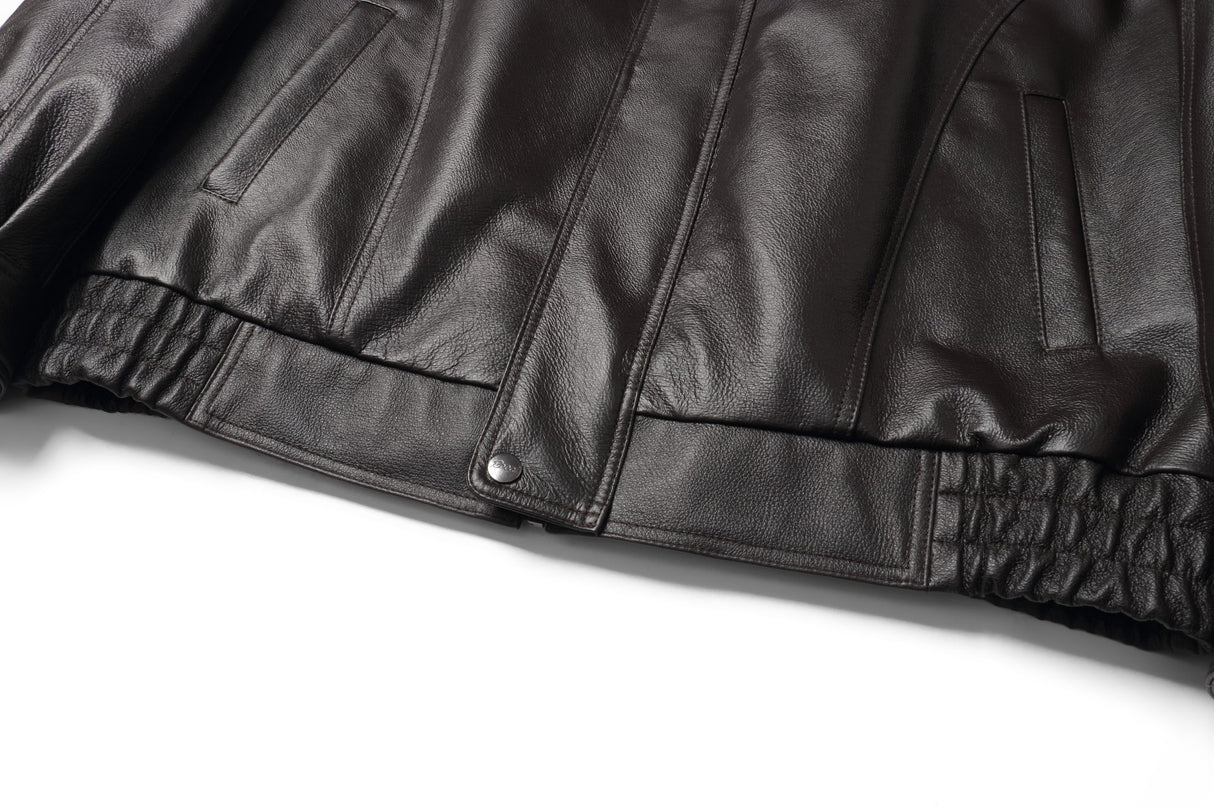 REED Men's American Style Bomber Genuine Leather Jacket - Imported from Reed Leather