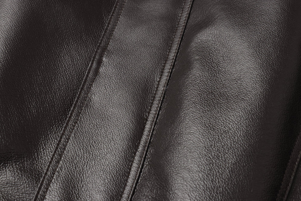 REED Men's American Style Bomber Genuine Leather Jacket - Imported from Reed Leather