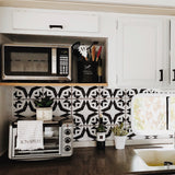 Black Aztec Tile Backsplash from Loomwell Home Goods