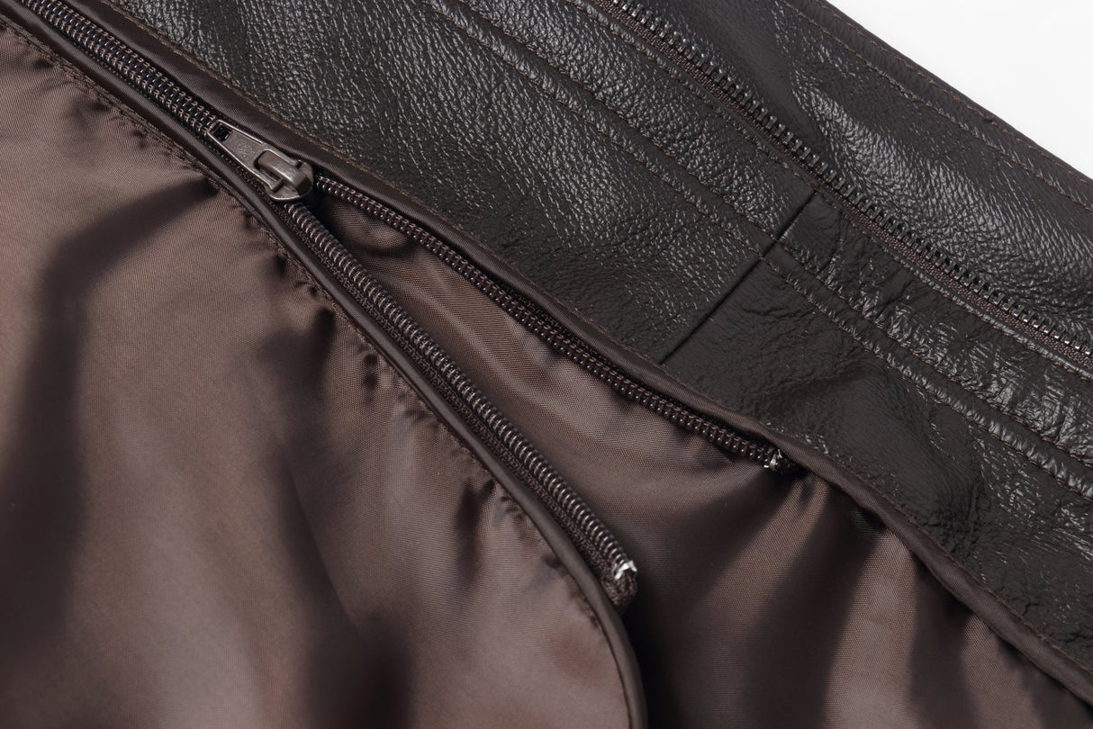REED Men's American Style Bomber Genuine Leather Jacket - Imported from Reed Leather