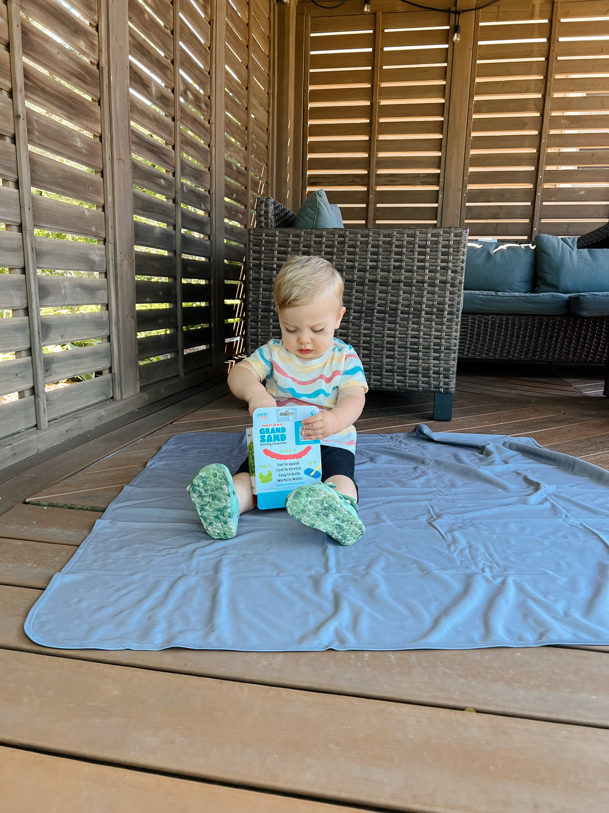 Solid Slate Minimalist Splash Mat - A Waterproof Catch-All for Highchair Spills and More! from BapronBaby