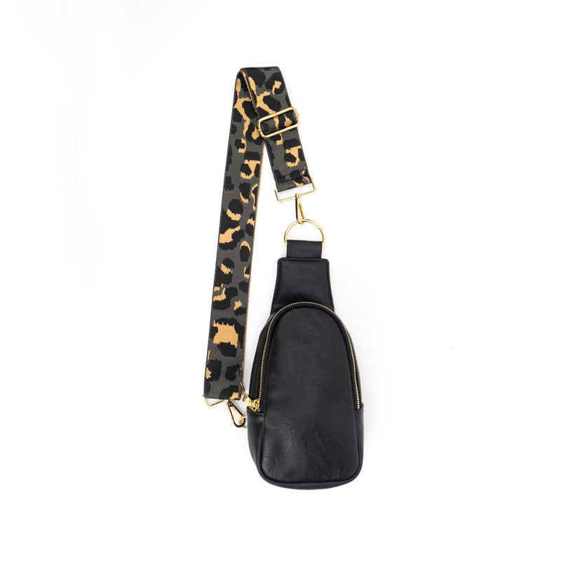 The Atlas | Zippered Sling Bag (Black) - Pick Your Strap from Babs+Birdie