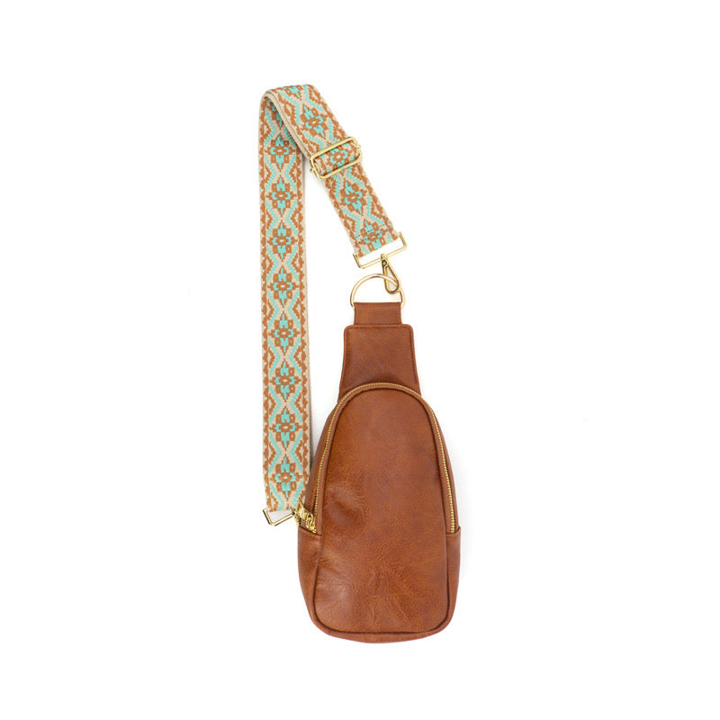 The Atlas | Zippered Sling Bag (Brown) - Pick Your Strap from Babs+Birdie