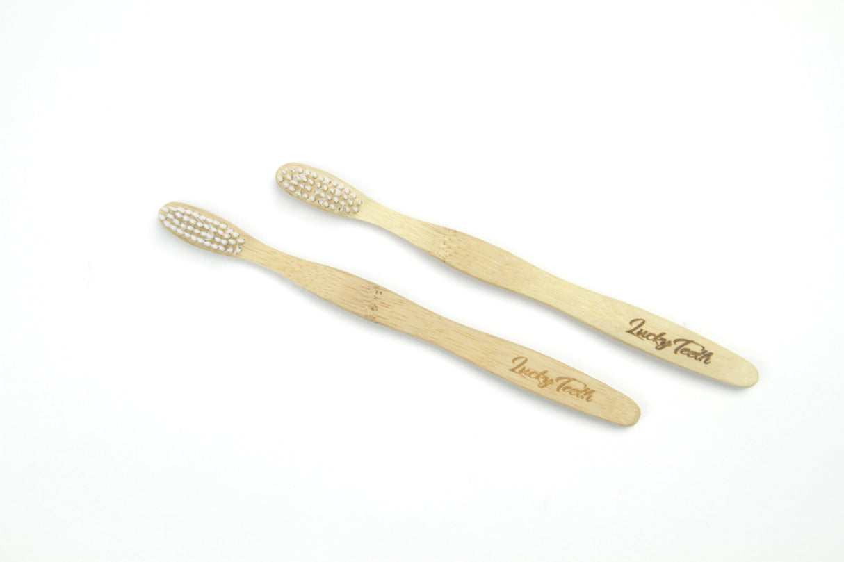 Bamboo Toothbrush With Soft Bristles - BPA and Phthalates Free Toothbrush from Lucky Teeth